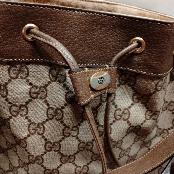 Authentic Gucci Sherry Line Brown PVC Shoulder Bag mn381-120625 - Picture 8 of 16